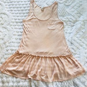 one clothing pink tank top size small drop waist